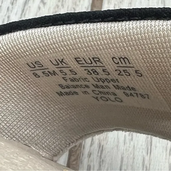 Lifestride Yolo Wedge Strappy Sandals 8.5M Black Fabric $70