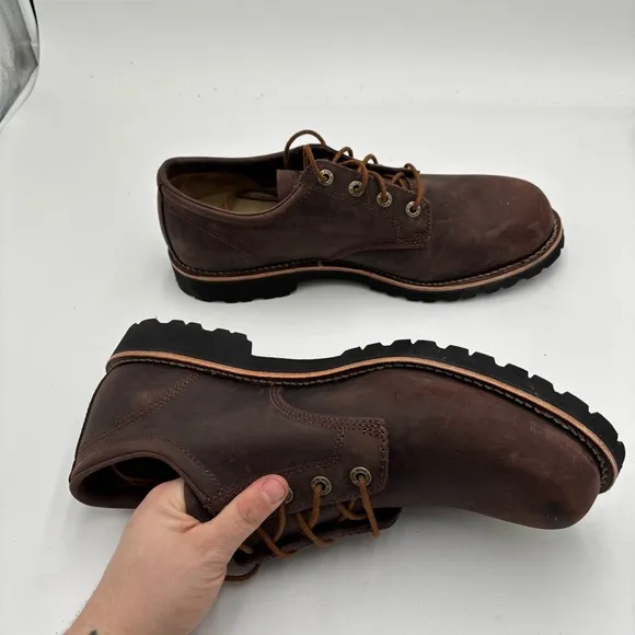 L.L. Bean Men’s 12 Brown Leather Bucksport Low Dark Cocoa Plain Toe Shoes