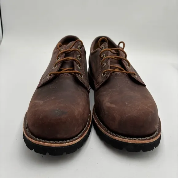 L.L. Bean Men’s 12 Brown Leather Bucksport Low Dark Cocoa Plain Toe Shoes
