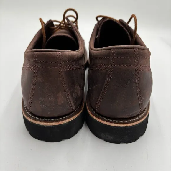 L.L. Bean Men’s 12 Brown Leather Bucksport Low Dark Cocoa Plain Toe Shoes