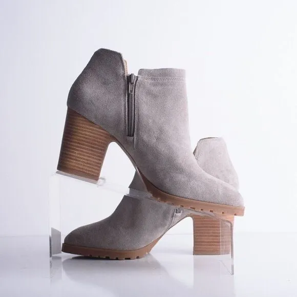 Lucky Brand Womens Noryn Gray Suede Ankle Boots heeled Booties US 10 EU 42 NWOT
