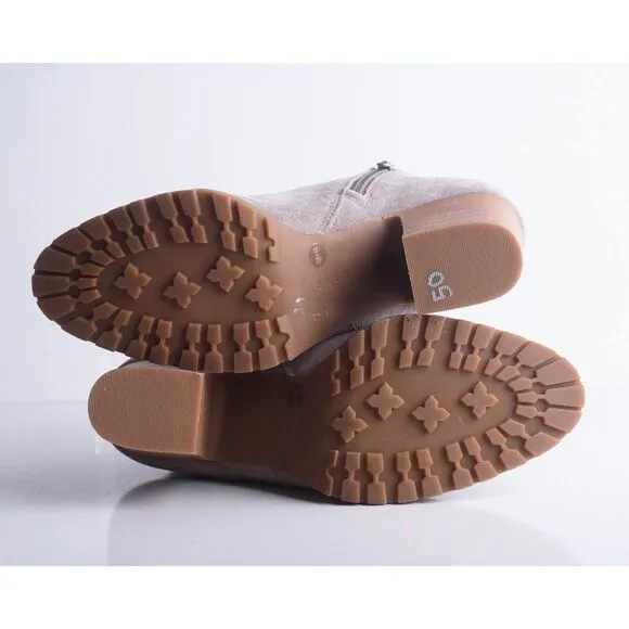 Lucky Brand Womens Noryn Gray Suede Ankle Boots heeled Booties US 10 EU 42 NWOT