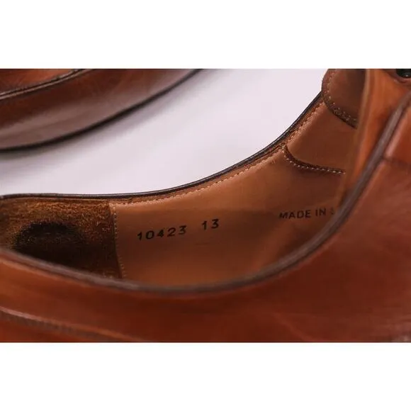 Magnanni British Tan Brown Bicycle Toe Derby Oxford Leather Dress Shoes US 13
