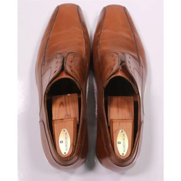 Magnanni British Tan Brown Bicycle Toe Derby Oxford Leather Dress Shoes US 13