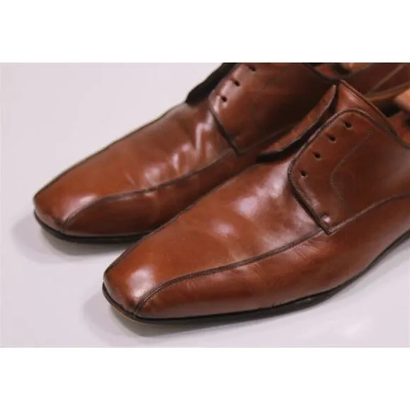 Magnanni British Tan Brown Bicycle Toe Derby Oxford Leather Dress Shoes US 13