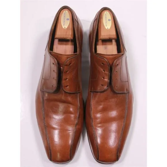 Magnanni British Tan Brown Bicycle Toe Derby Oxford Leather Dress Shoes US 13