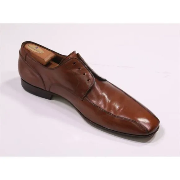 Magnanni British Tan Brown Bicycle Toe Derby Oxford Leather Dress Shoes US 13