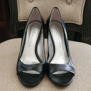 Marc Fisher Open Toe Heels Black 8.5M
