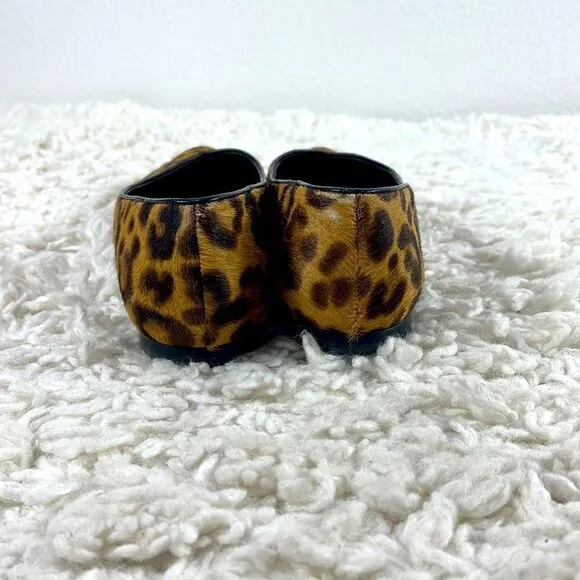 Marc Fisher Leopard Print Calf Hair Pointed Toe Ballet Flat Shoes 6.5