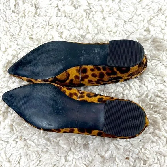 Marc Fisher Leopard Print Calf Hair Pointed Toe Ballet Flat Shoes 6.5