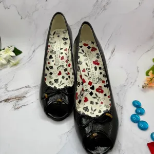 MARC JACOBS Miss Marc black US size 8.5 open-toe BOW shoes pumps heels EUR 39