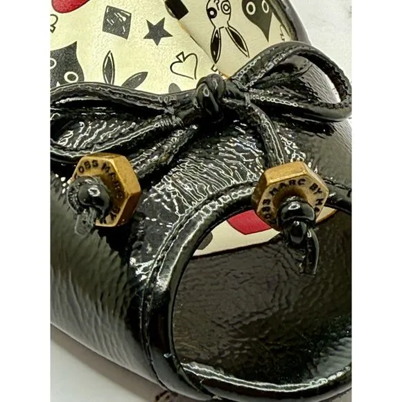 MARC JACOBS Miss Marc black US size 8.5 open-toe BOW shoes pumps heels EUR 39