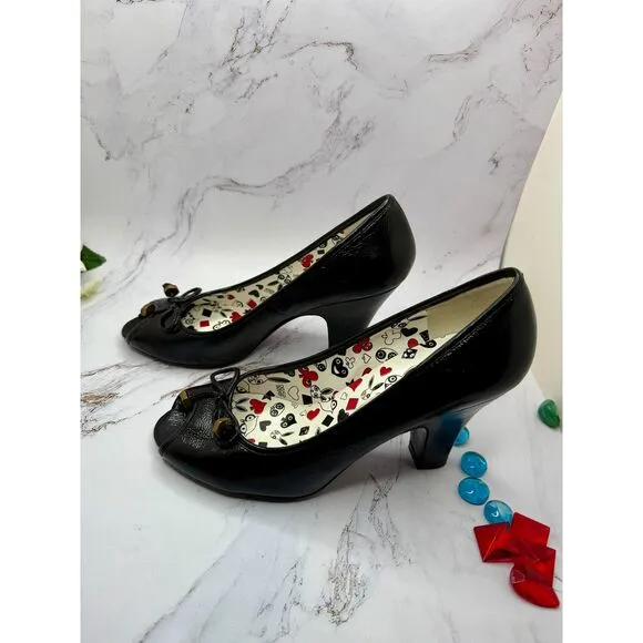 MARC JACOBS Miss Marc black US size 8.5 open-toe BOW shoes pumps heels EUR 39