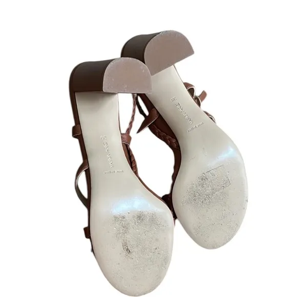 MARION PARKE Brown Strappy Women’s Sandals