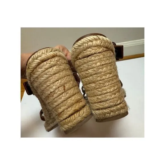 Marion Parke Lindsay Calfskin Wedge Espadrie Sandals Sz. 41 (US 11)