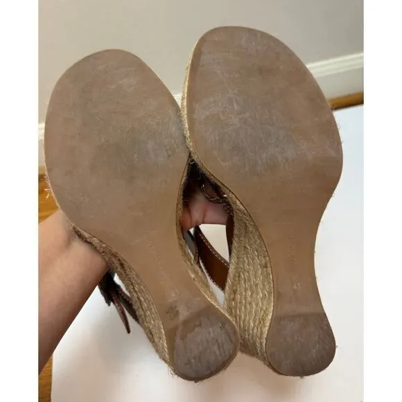 Marion Parke Lindsay Calfskin Wedge Espadrie Sandals Sz. 41 (US 11)