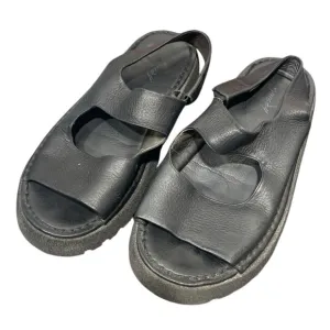 Marsell Slingback Leather Sandals Italian handmade black sandals sz 12 us 42 IT