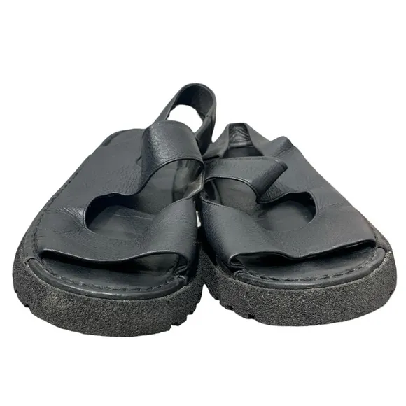 Marsell Slingback Leather Sandals Italian handmade black sandals sz 12 us 42 IT