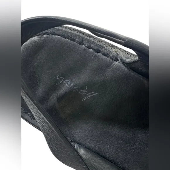 Marsell Slingback Leather Sandals Italian handmade black sandals sz 12 us 42 IT