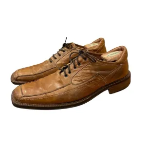 McKanty Men’s Brown Leather Square Toe Oxford Loafer Dress Shoes Size 10 / EU 44