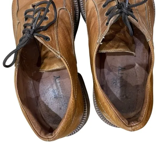 McKanty Men’s Brown Leather Square Toe Oxford Loafer Dress Shoes Size 10 / EU 44