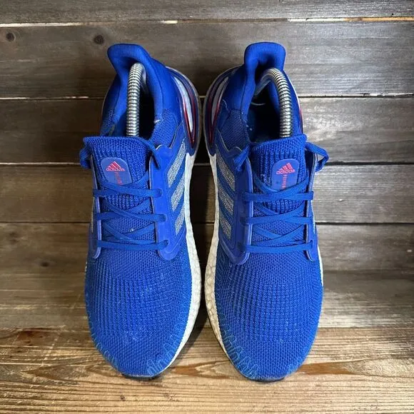 Mens Adidas UltraBoost 20 Royal Blue‎ Scarlet Athletic Sneakers Shoes Size 8 M
