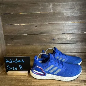 Mens Adidas UltraBoost 20 Royal Blue Scarlet‎ Athletic Sneakers Shoes Size 8 M