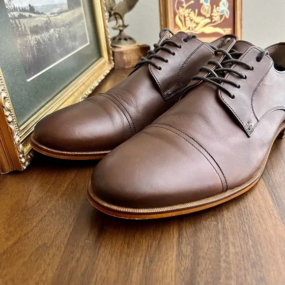 Mens ASTON GREY Ian Cap Toe Oxford Chestnut sz 13