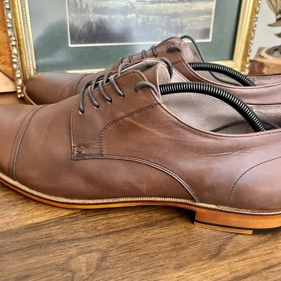 Mens ASTON GREY Ian Cap Toe Oxford Chestnut sz 13