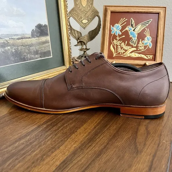 Mens ASTON GREY Ian Cap Toe Oxford Chestnut sz 13