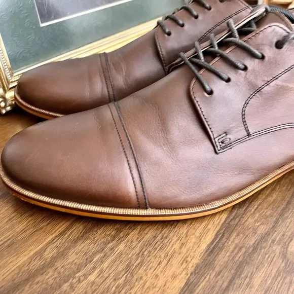 Mens ASTON GREY Ian Cap Toe Oxford Chestnut sz 13