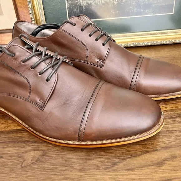 Mens ASTON GREY Ian Cap Toe Oxford Chestnut sz 13