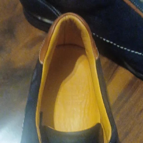 Men's Blue and Brown Leather Shoes