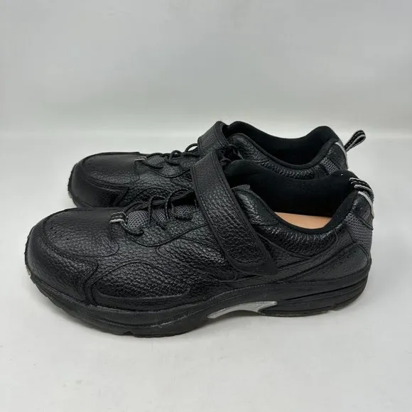 Men's Dr. Comfort Winner Walking Black Leather Diabetic Shoes 5710 Size 11.5M