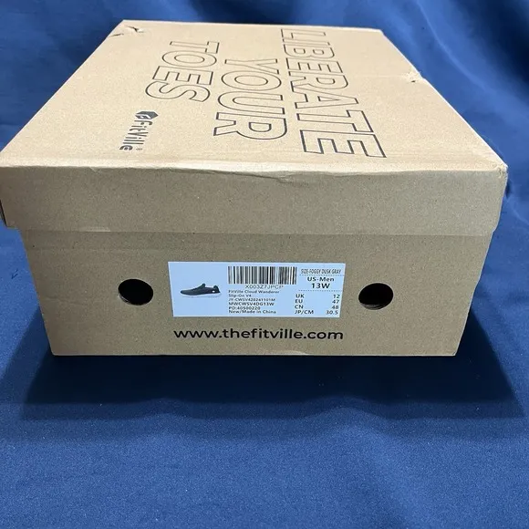 Men's Fitville Cloud Wanderer V4 Slip on Sneakers Grey Size 13 Wide New with Box