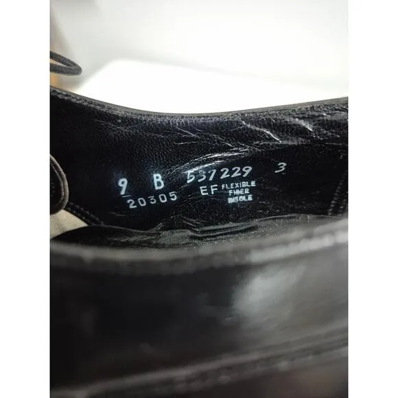 Mens Vtg The Florsheim Dress Shoes Black leather 9B Leather SOles