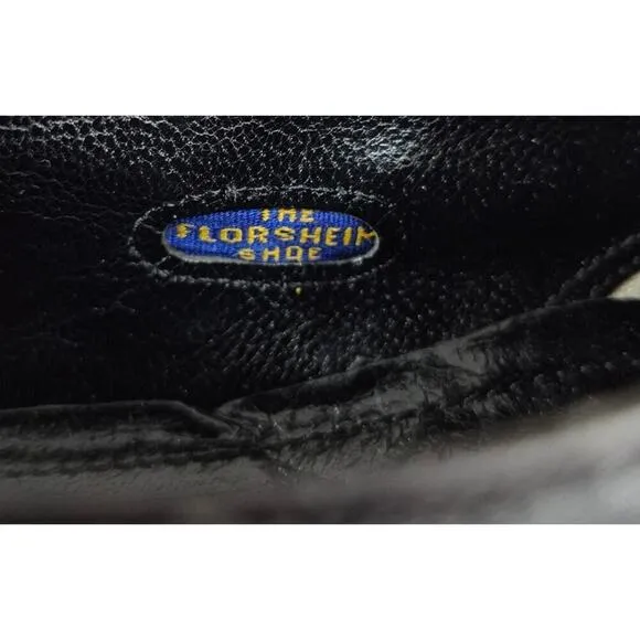 Mens Vtg The Florsheim Dress Shoes Black leather 9B Leather SOles