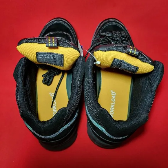 Mens Workload Spiker Black Leather Steele Toe Shoes Size 12 NIB