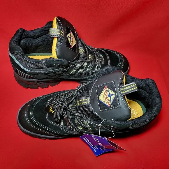 Mens Workload Spiker Black Leather Steele Toe Shoes Size 12 NIB