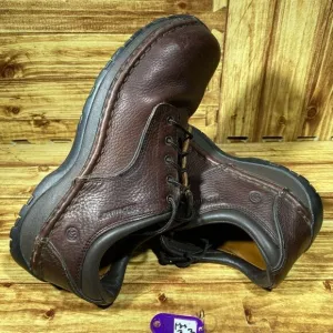 MEN'S RED WING STEEL TOE SAFETY SHOES LACE UP DARK BROWN STOCK #6704 SZ 9,5