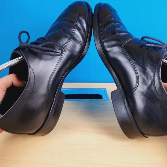 Mephisto Air-Jet Mens Size 11‎ Shoes Black genuine Leather apron toe dress Shoes