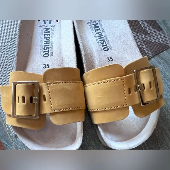 Mephisto Mabel Suede Slide Sandals, 35, New