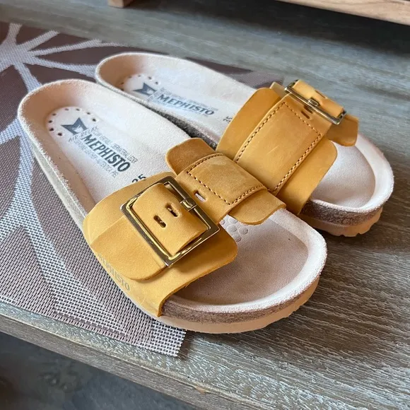 Mephisto Mabel Suede Slide Sandals, 35, New