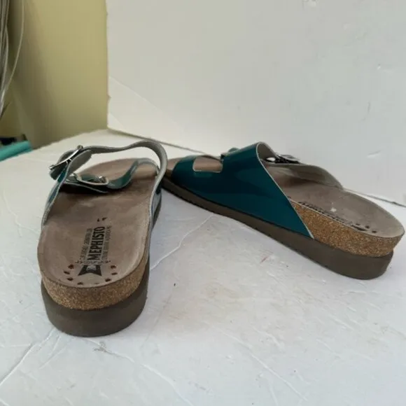 MEPHISTO NEW Hester Leather Cork 2 Buckle Sandals Mules Lightweight Support 11