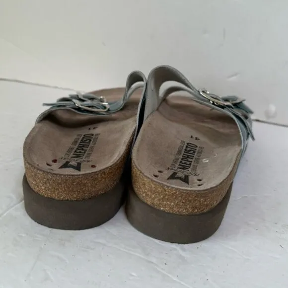 MEPHISTO NEW Hester Leather Cork 2 Buckle Sandals Mules Lightweight Support 11