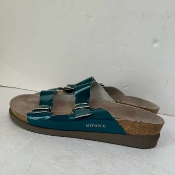 MEPHISTO NEW Hester Leather Cork 2 Buckle Sandals Mules Lightweight Support 11