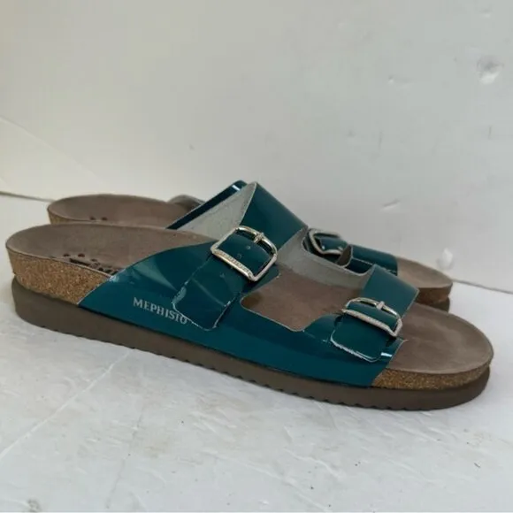 MEPHISTO NEW Hester Leather Cork 2 Buckle Sandals Mules Lightweight Support 11