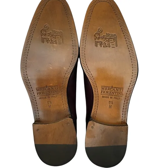Mercanti Fiorentini Classic Toe Oxford in Burgundy Size-9.5. NWOT