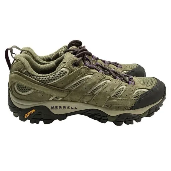 Merrell Shoes Womens 8 Green Moab 2 Vent Hiking Lace Up Suede Mesh Cap Toe