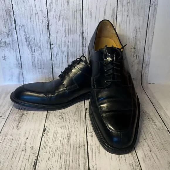 Mezlan Fiore Black Leather Lace-Up Split Toe Apron Oxford Shoes Men's 10.5 M